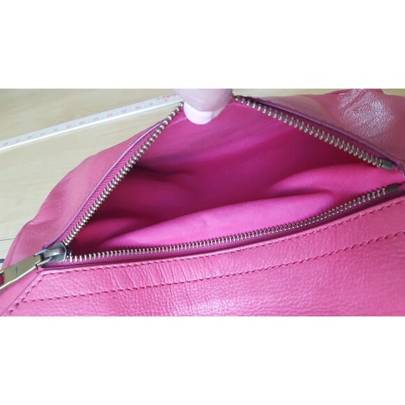 Fossil‎  Red/Coral Cowhide Leather Harper Flap Crossbody Bag Purse w/Key - Picture 9 of 16